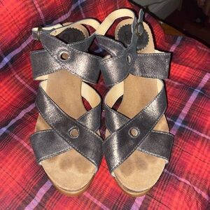 Fly London Black Strappy Heels size 39